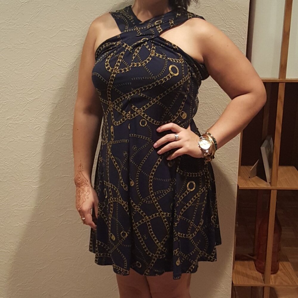 *SOLD* Michael Kors Blue and Gold Dress